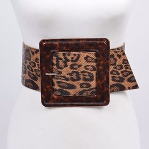 Animal Print Belt With Huge Buckle
